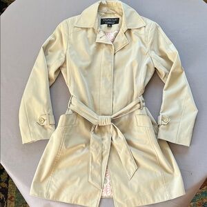 Towne Collection by London Fog Women's Cream Belted Trench Coat Sz S